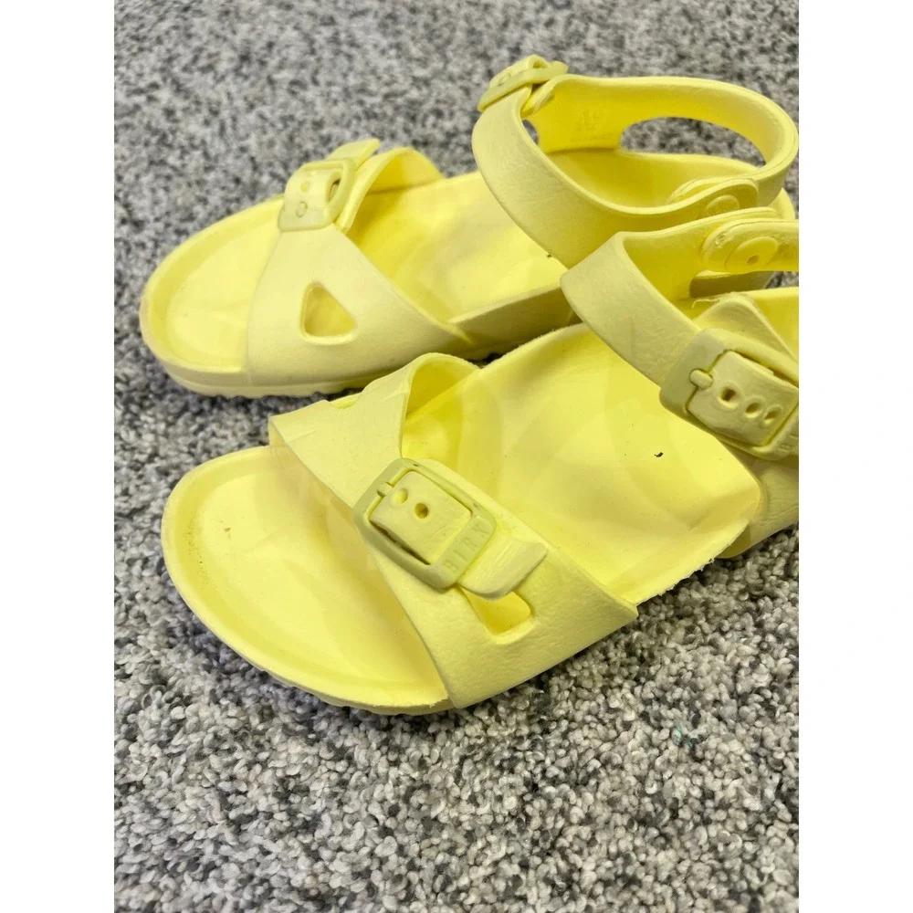 Kids Birkenstock Arizona Yellow Buckle‎ EVA Sandals Size 30 Rubber Slip On Shoes